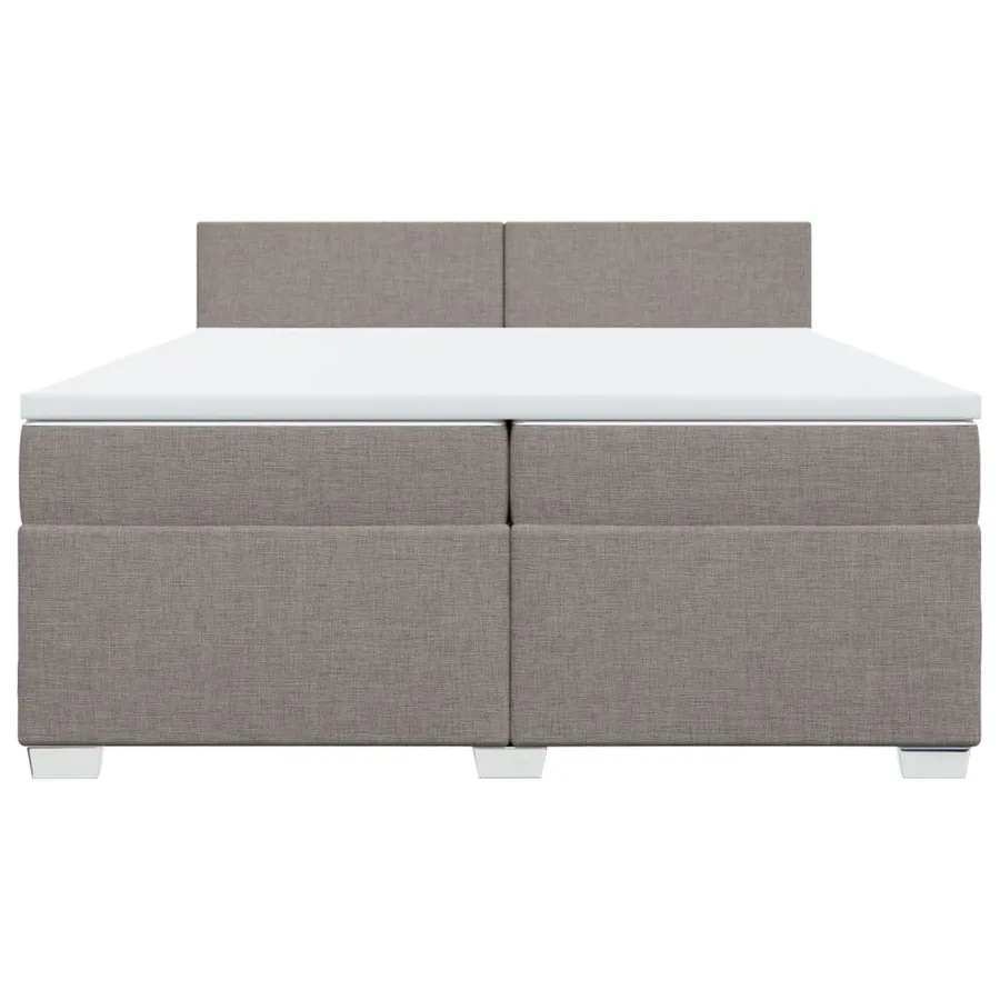 Sommier à lattes de lit avec matelas Taupe 200x200 cm Tissu - 4