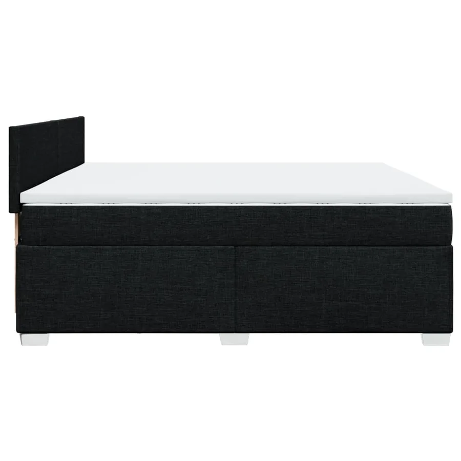Sommier à lattes de lit avec matelas Noir 200x200 cm Tissu - 11