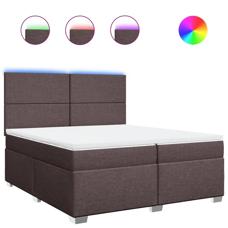 Sommier à lattes de lit avec matelas Marron foncé 200x200 cm - 2