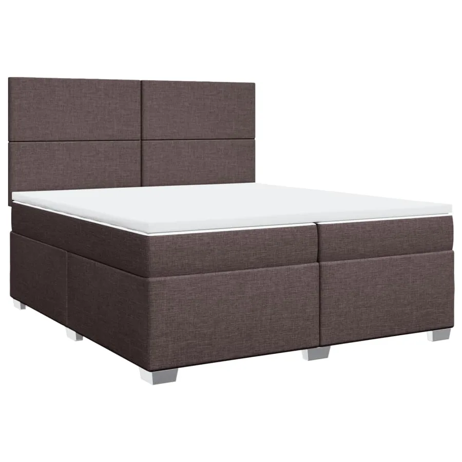 Sommier à lattes de lit avec matelas Marron foncé 200x200 cm - 3