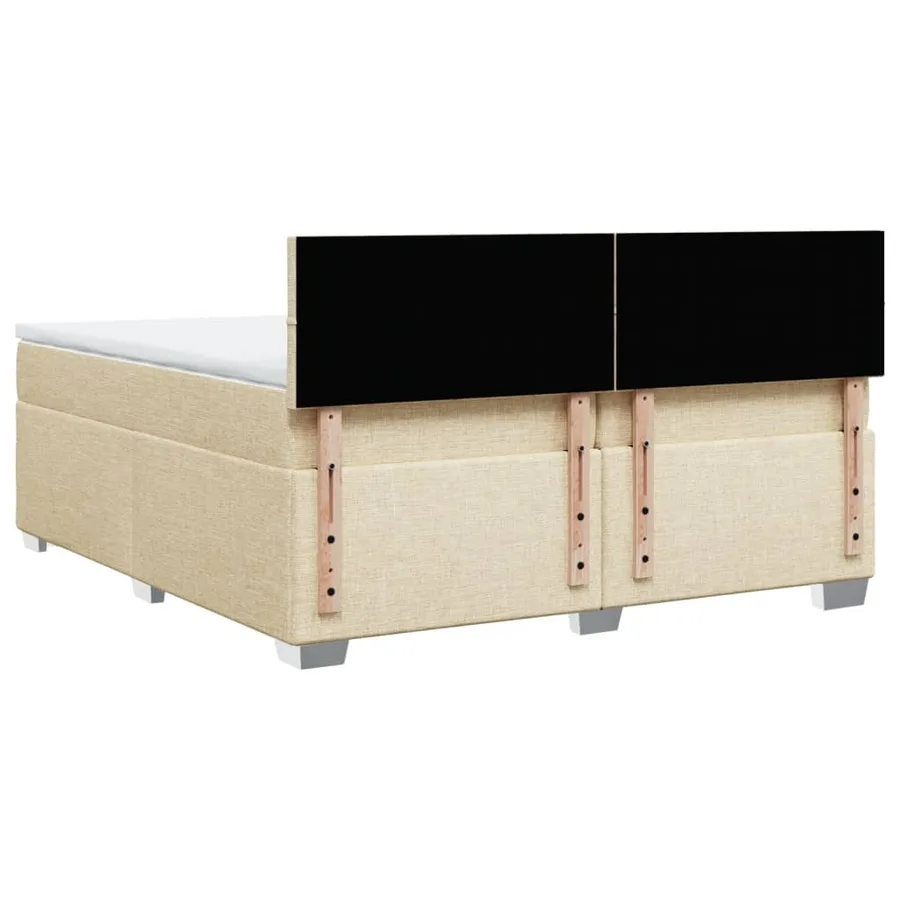 Sommier à lattes de lit avec matelas Crème 200x200 cm Tissu - 10