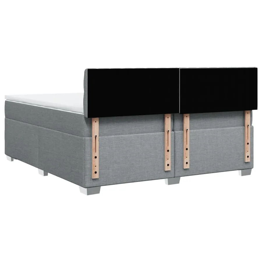 Sommier à lattes de lit avec matelas Gris clair 200x200cm Tissu - 10