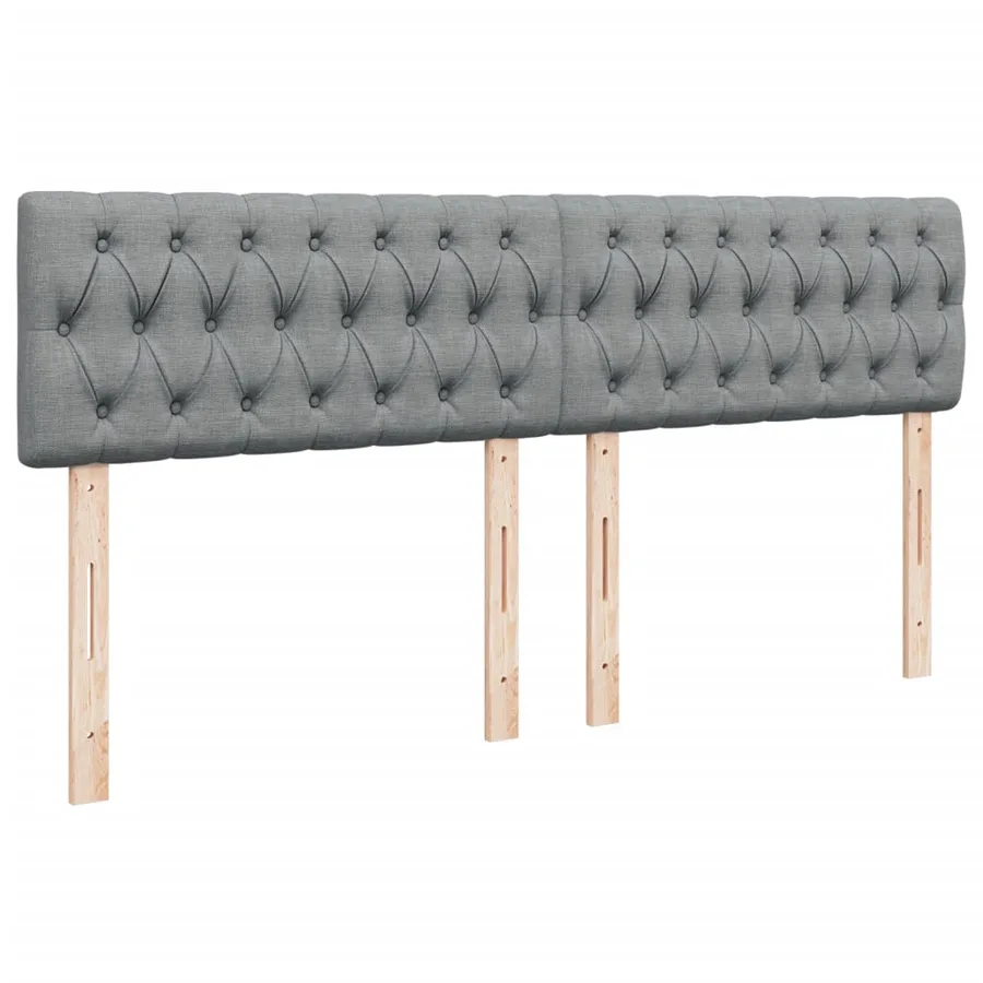Sommier à lattes de lit avec matelas Gris clair 200x200cm Tissu - 8