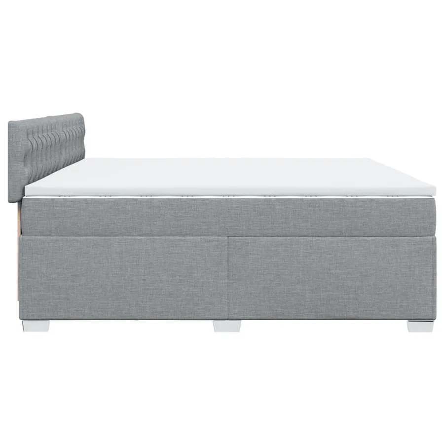 Sommier à lattes de lit avec matelas Gris clair 200x200cm Tissu - 9