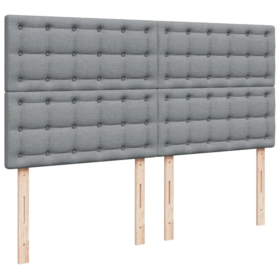 Sommier à lattes de lit avec matelas Gris clair 200x200cm Tissu - 7