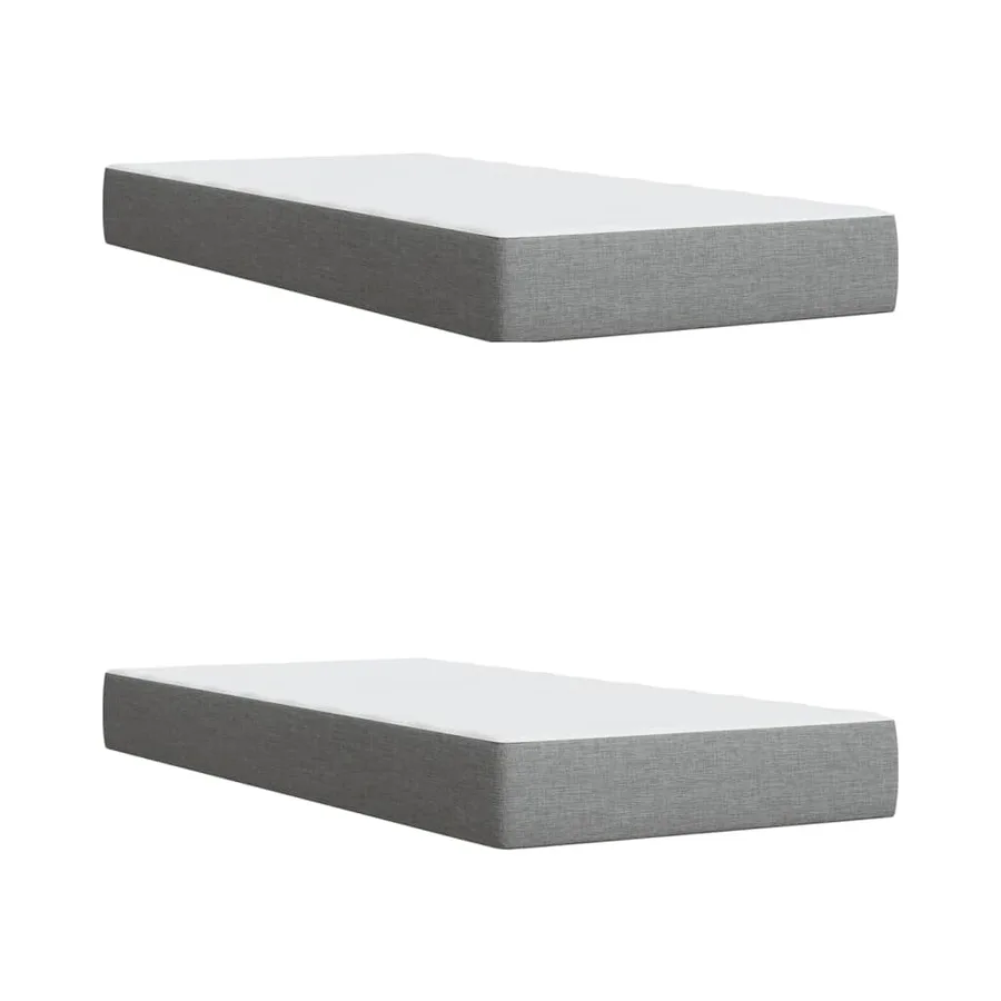 Sommier à lattes de lit avec matelas Gris clair 200x200cm Tissu - 9