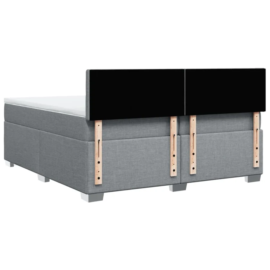 Sommier à lattes de lit avec matelas Gris clair 200x200cm Tissu - 10