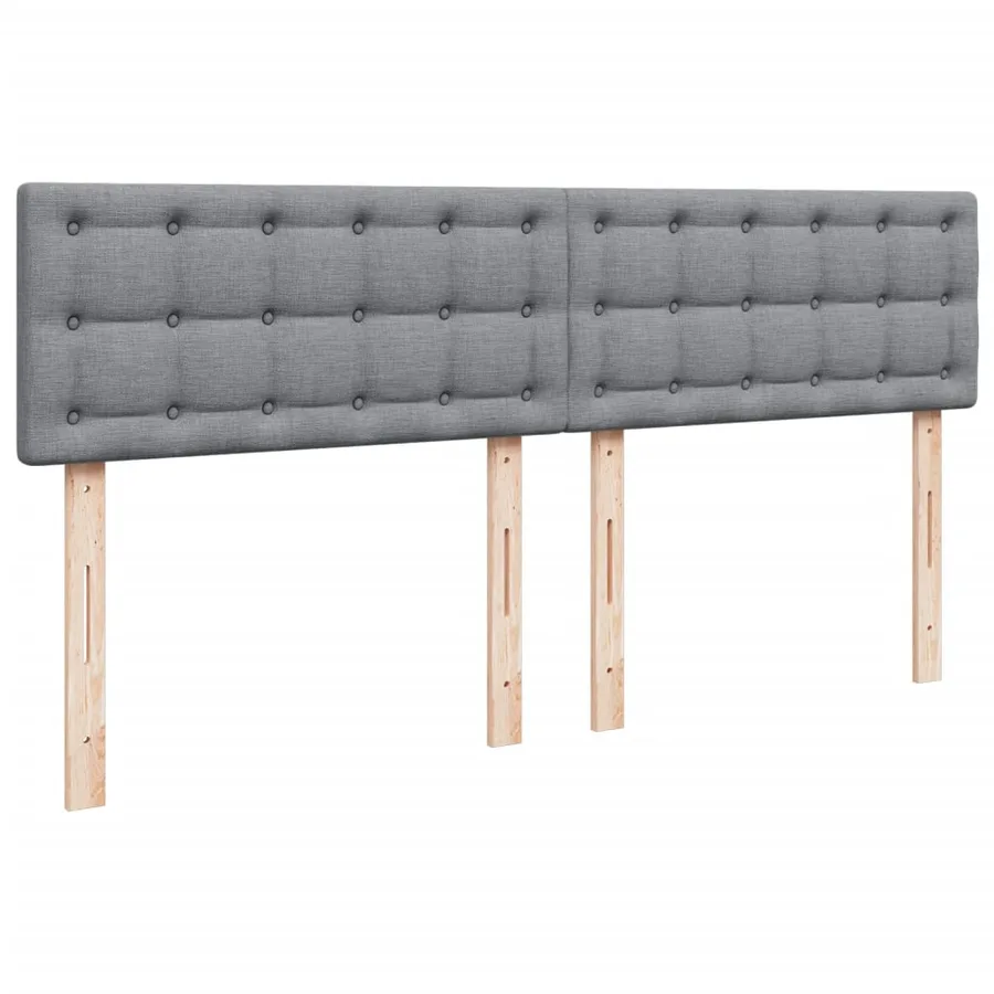 Sommier à lattes de lit avec matelas Gris clair 200x200cm Tissu - 8