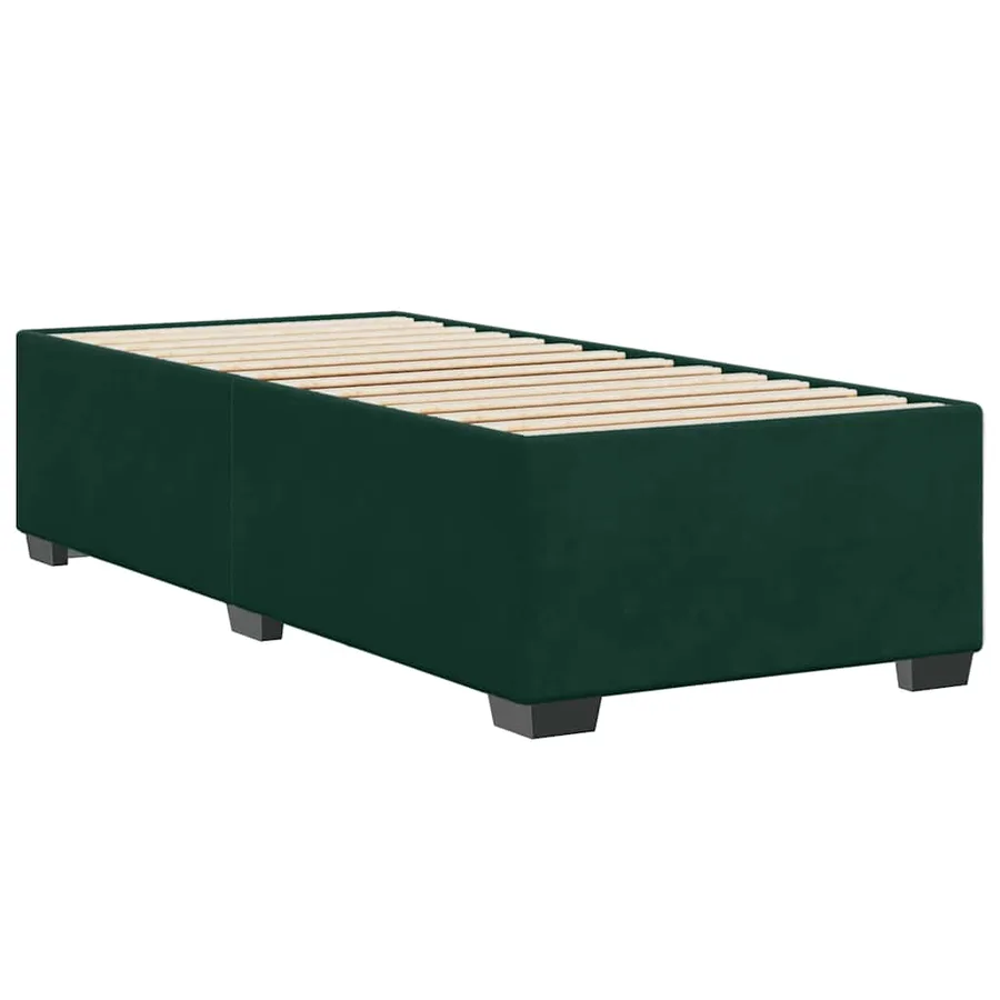 Cadre de lit sans matelas vert foncé 90x200 cm velours - 3