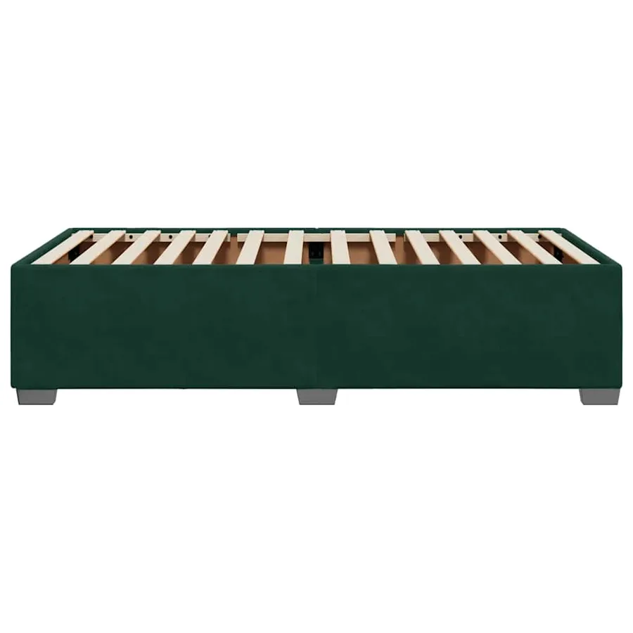 Cadre de lit sans matelas vert foncé 90x200 cm velours - 5
