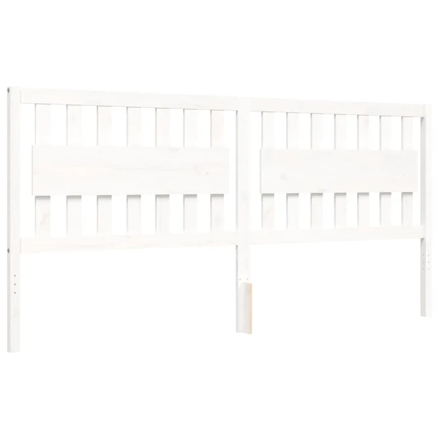 Cadre de lit sans matelas blanc 200x200 cm bois massif - 8