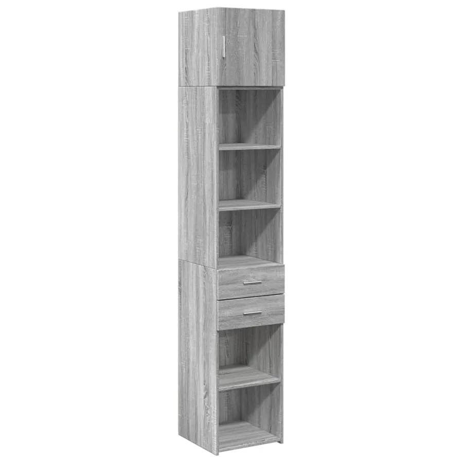 Armoire de rangement mince sonoma gris 40x42,5x225 cm - 2
