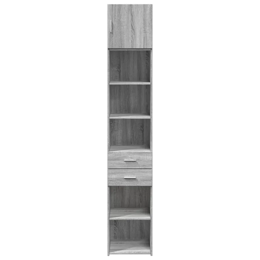 Armoire de rangement mince sonoma gris 40x42,5x225 cm - 4