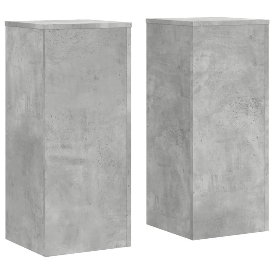 Supports pour plantes 2 pcs gris béton bois d'ingénierie - 2