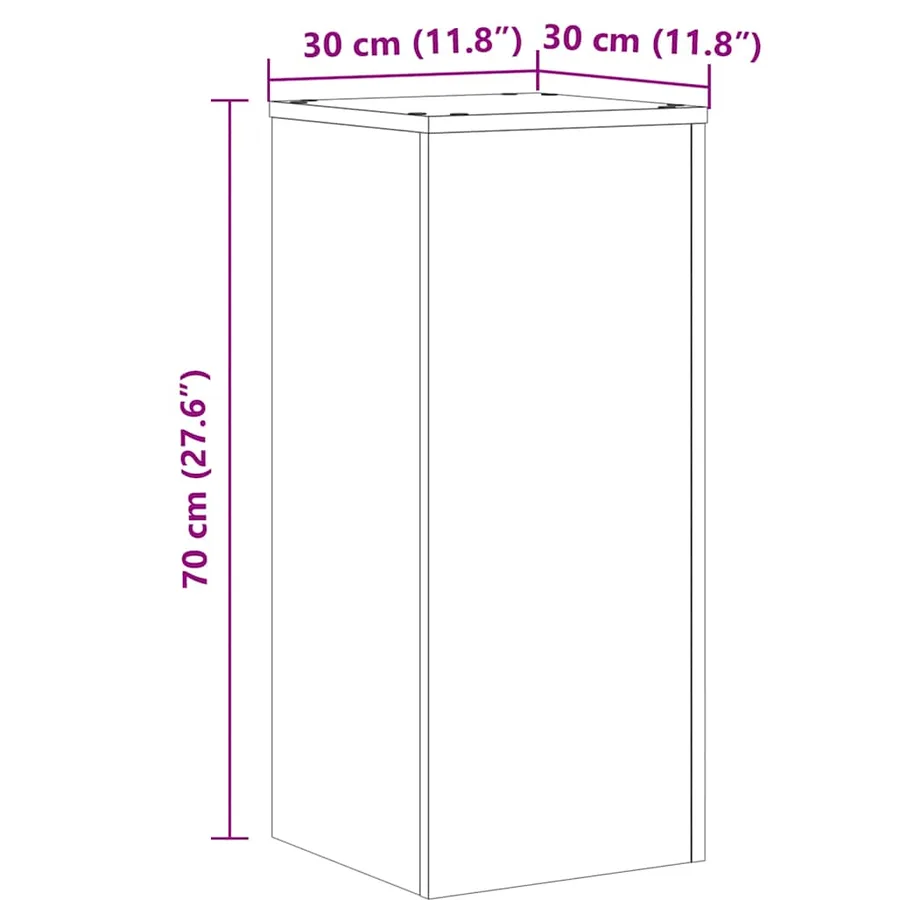 Supports pour plantes 2 pcs gris béton bois d'ingénierie - 8
