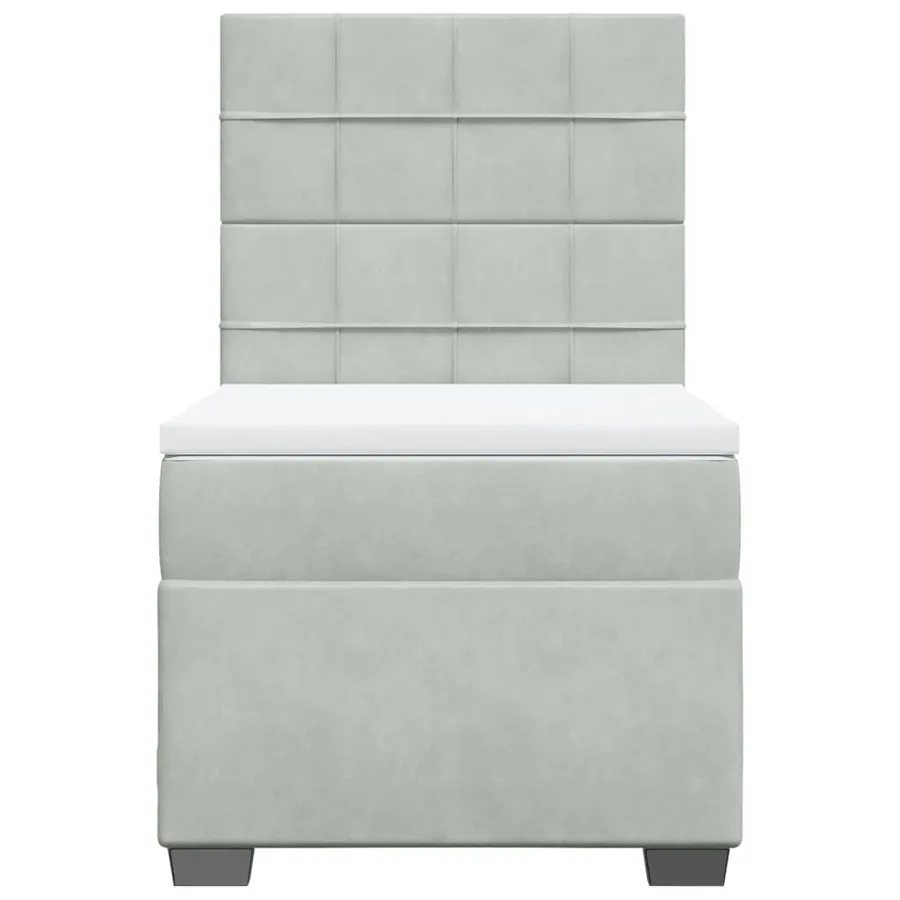 Sommier à lattes de lit et matelas Gris clair 90x190 cm Velours - 4