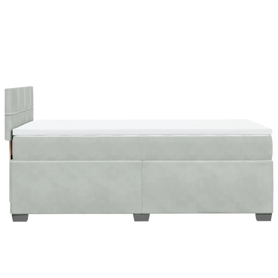 Sommier à lattes de lit et matelas Gris clair 90x190 cm Velours - 7