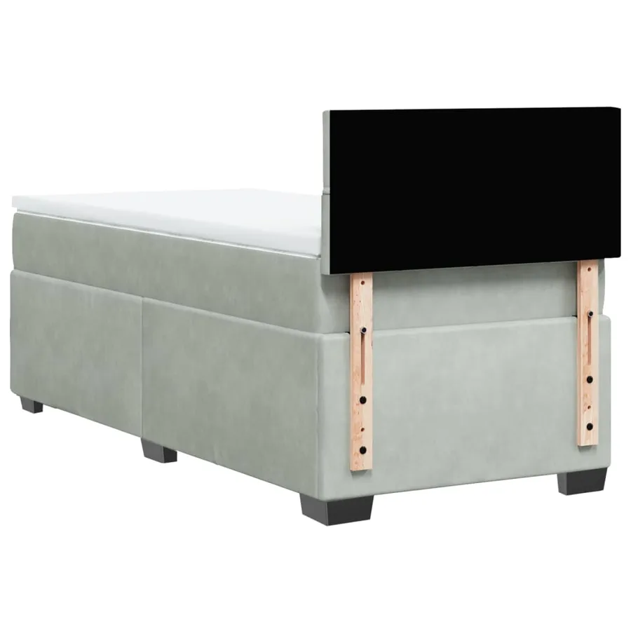 Sommier à lattes de lit et matelas Gris clair 90x190 cm Velours - 8