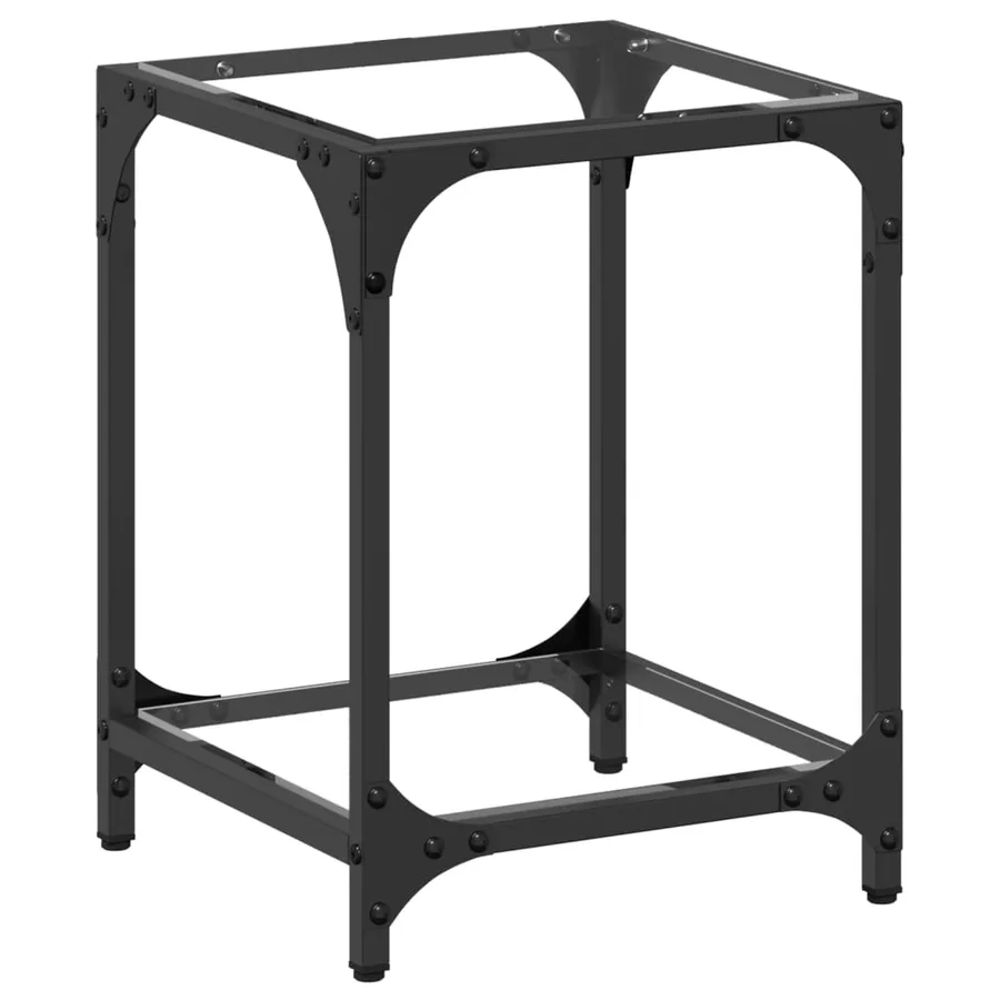 Table basse avec dessus en verre transparent 30x30x40 cm acier - 2