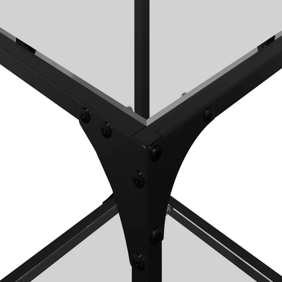 Table basse avec dessus en verre transparent 30x30x40 cm acier - 8