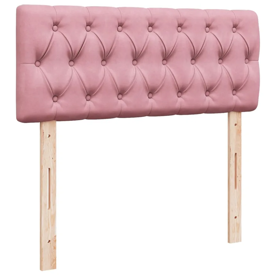Sommier à lattes de lit avec matelas rose 120x190 cm velours - 8