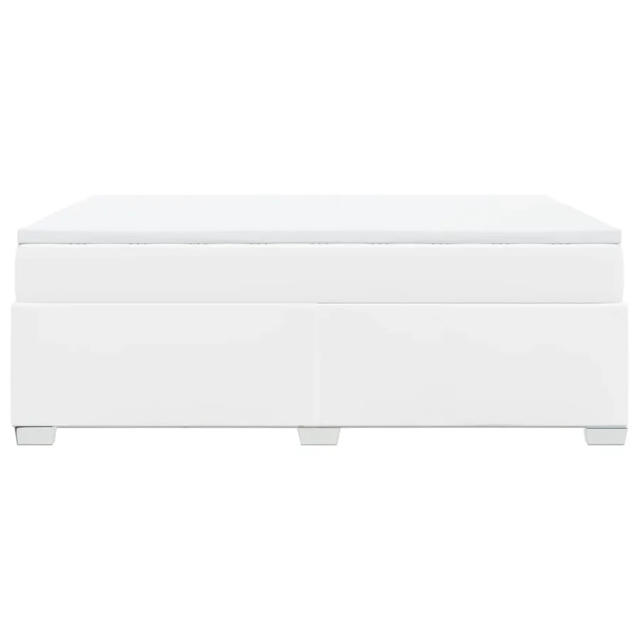 Sommier à lattes de lit avec matelas Blanc 140x200cm Similicuir - 8