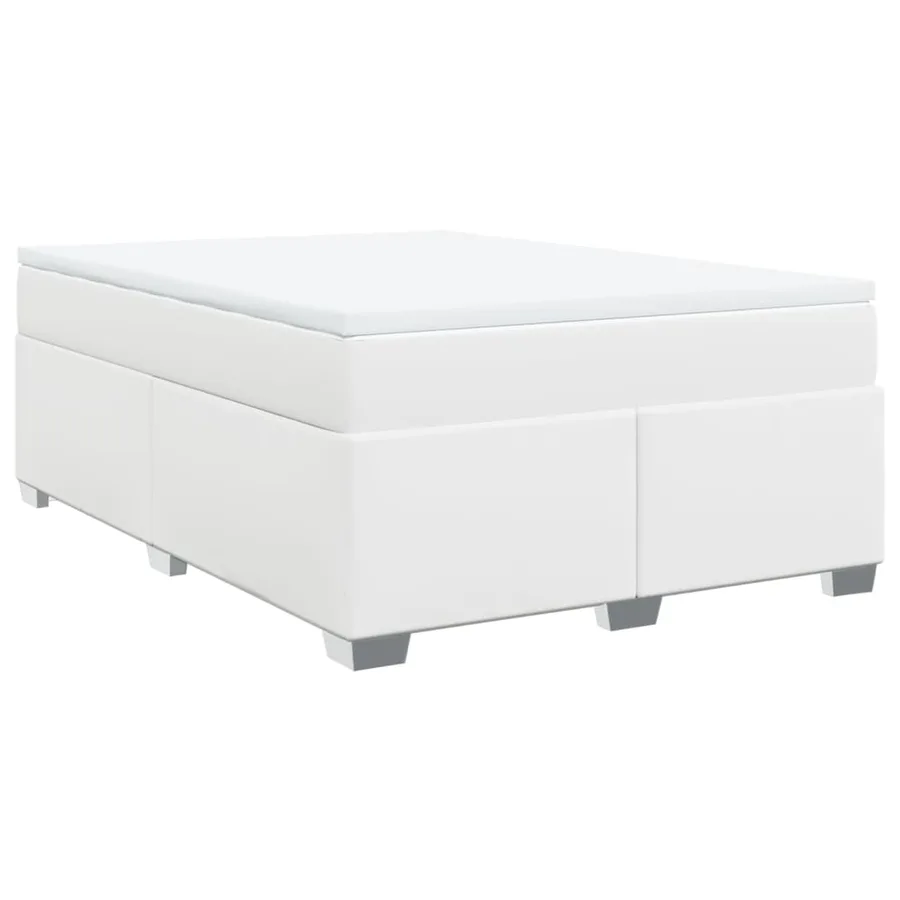 Sommier à lattes de lit avec matelas Blanc 140x200cm Similicuir - 9