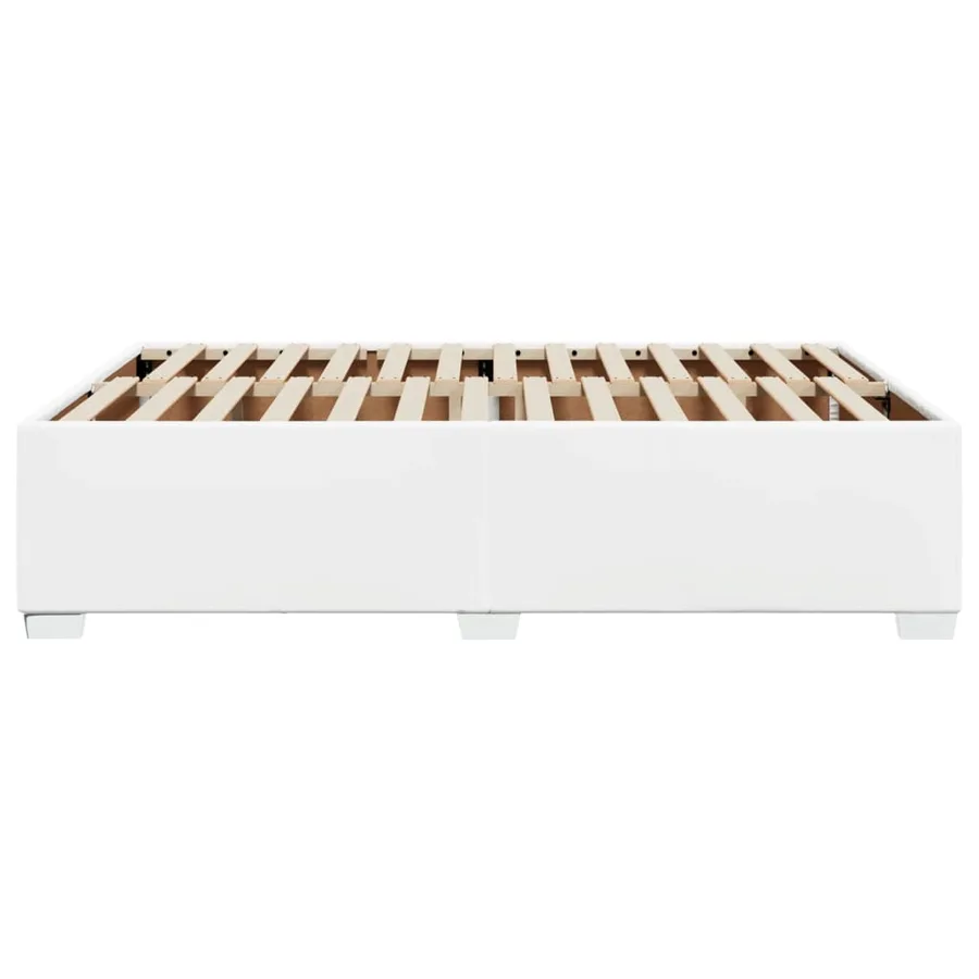 Cadre de lit sans matelas blanc 140x200 cm similicuir - 5