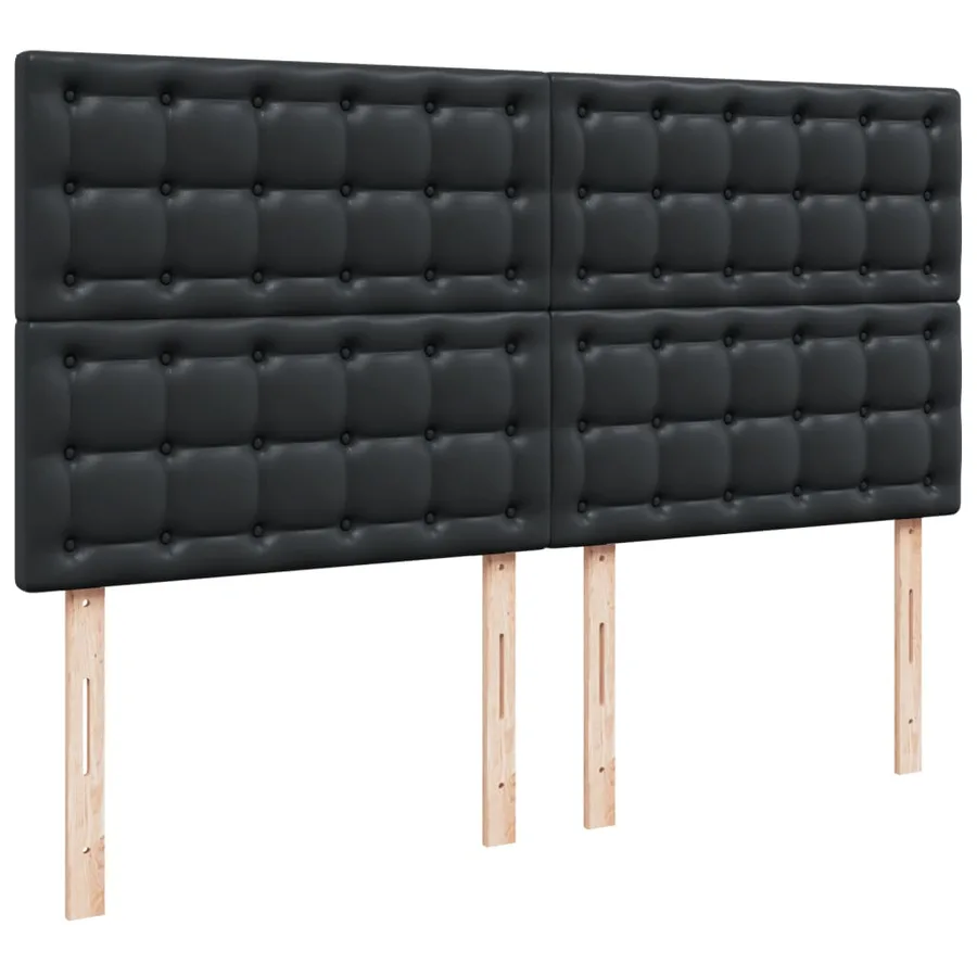Sommier à lattes de lit avec matelas Noir 200x200 cm Similicuir - 7