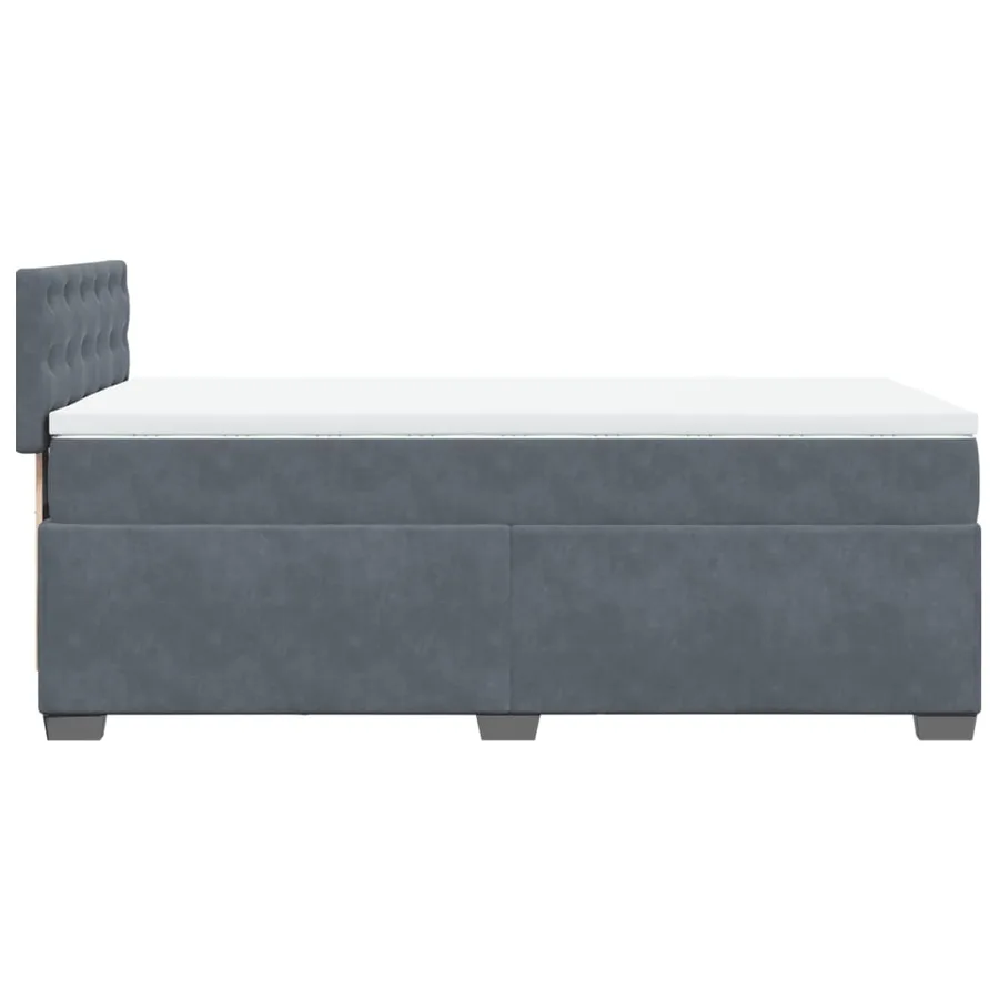 Sommier à lattes de lit et matelas Gris foncé 90x190 cm Velours - 7