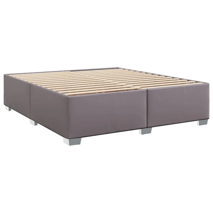 Sommier à lattes de lit avec matelas Gris 200x200 cm Similicuir - 7