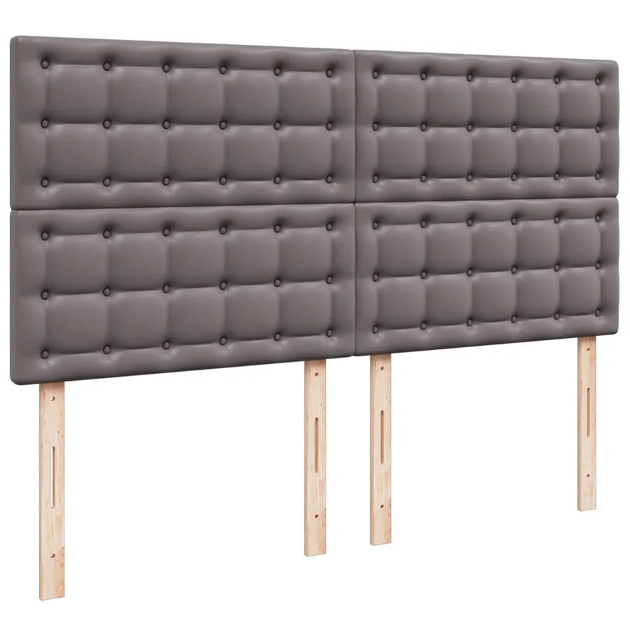 Sommier à lattes de lit avec matelas Gris 200x200 cm Similicuir - 8