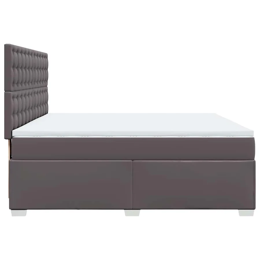 Sommier à lattes de lit avec matelas Gris 200x200 cm Similicuir - 9