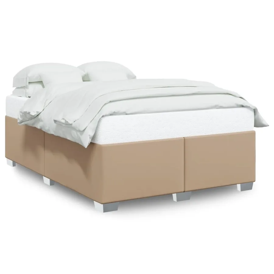 Cadre de lit sans matelas cappuccino 140x200 cm similicuir - 2