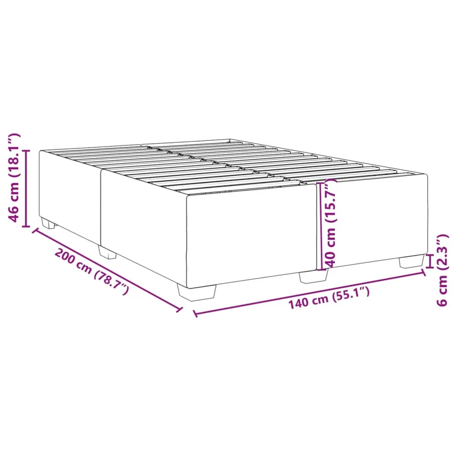 Cadre de lit sans matelas cappuccino 140x200 cm similicuir - 9