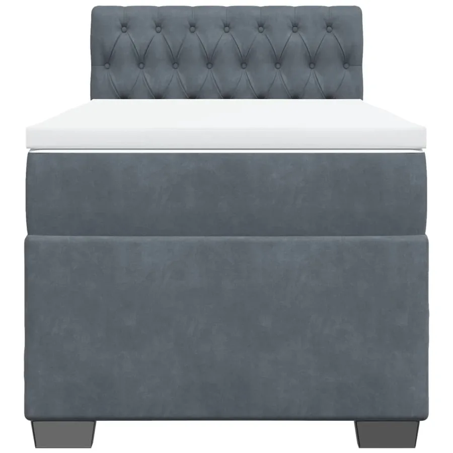Sommier à lattes de lit et matelas Gris foncé 90x190 cm Velours - 4