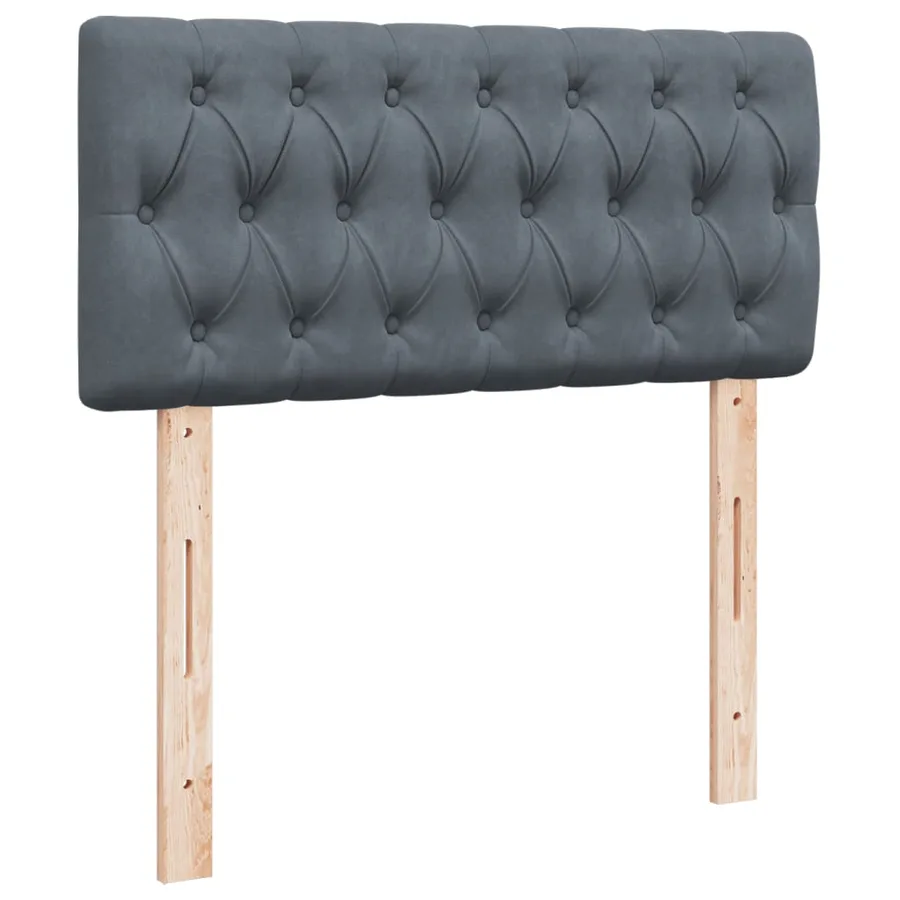 Sommier à lattes de lit et matelas Gris foncé 90x190 cm Velours - 8