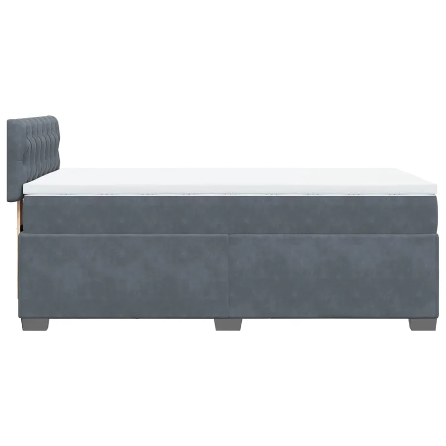 Sommier à lattes de lit et matelas Gris foncé 90x190 cm Velours - 9