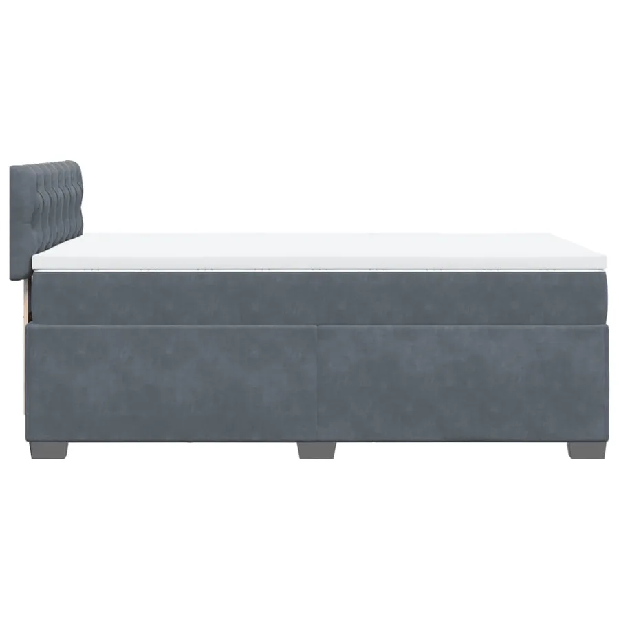 Sommier à lattes de lit et matelas Gris foncé 90x190 cm Velours - 7