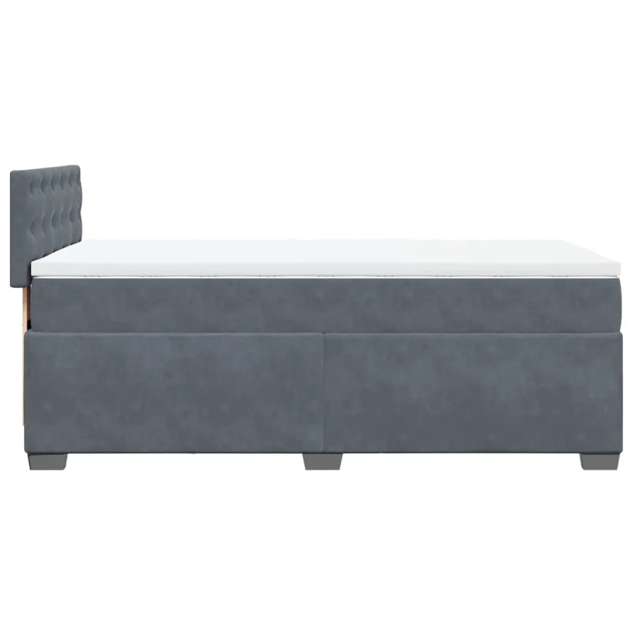 Sommier à lattes de lit et matelas Gris foncé 90x190 cm Velours - 9