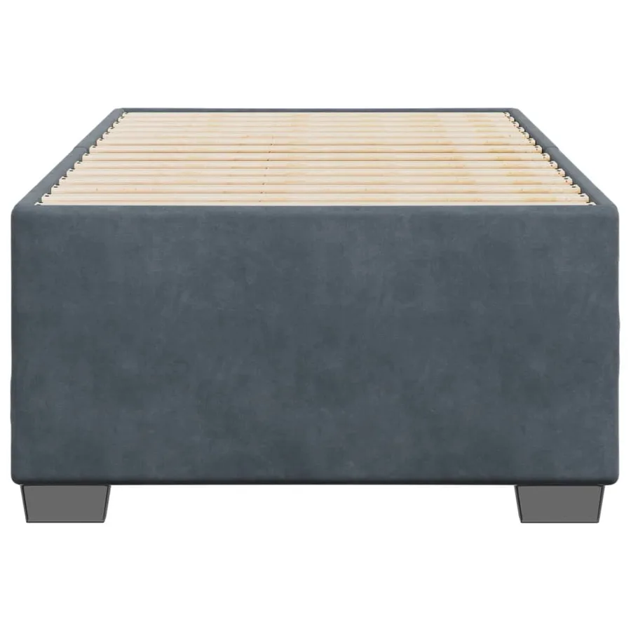 Cadre de lit sans matelas gris foncé 80x200 cm velours - 4