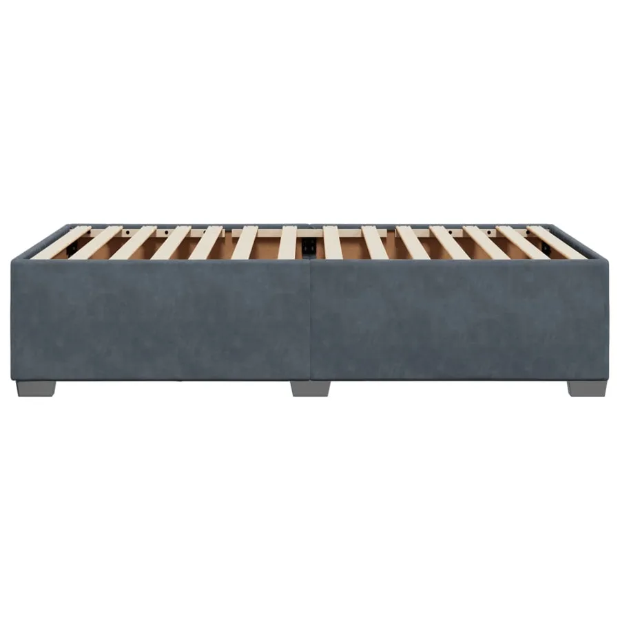 Cadre de lit sans matelas gris foncé 80x200 cm velours - 5