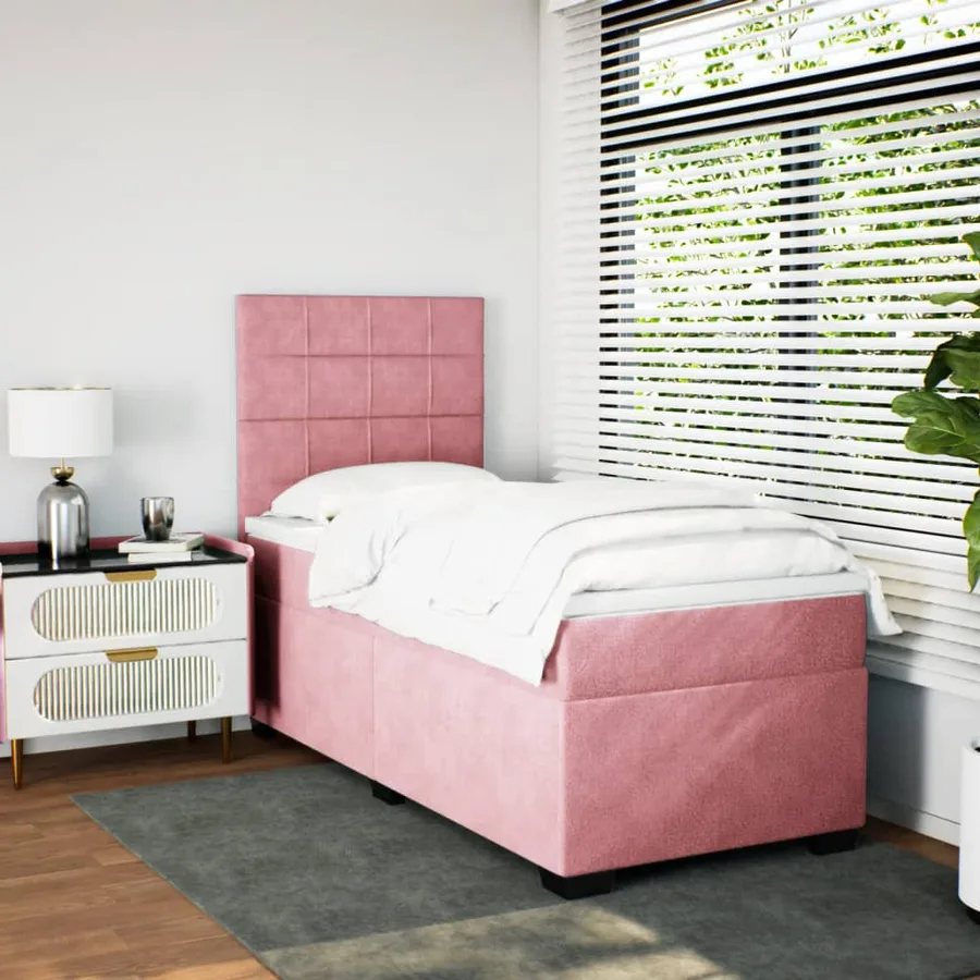 Sommier à lattes de lit et matelas Rose 80x200 cm Velours - 3