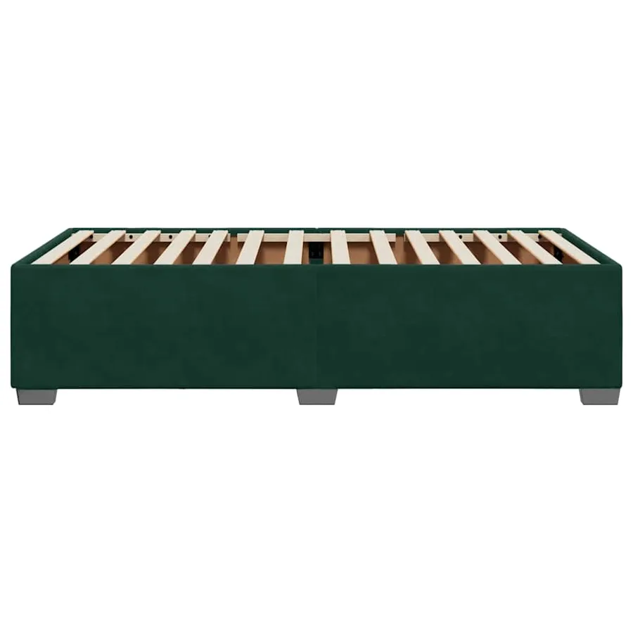Cadre de lit sans matelas vert foncé 90x190 cm velours - 5