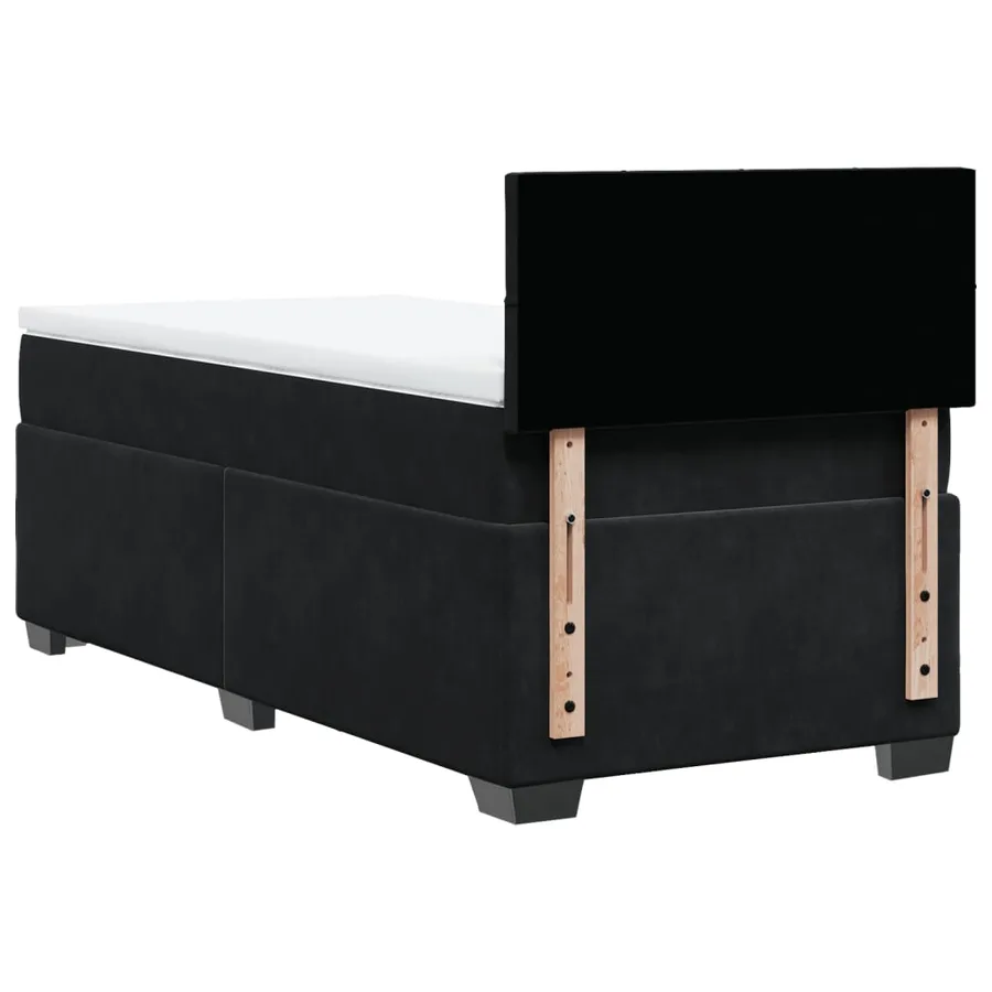 Sommier à lattes de lit avec matelas Noir 90x190 cm Velours - 8