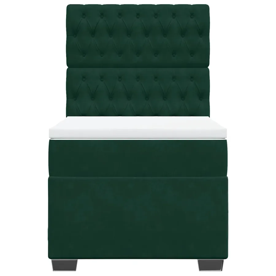 Sommier à lattes de lit avec matelas Vert foncé 90x190 cm - 7