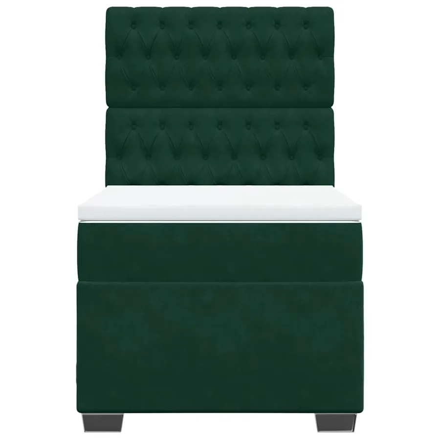 Sommier à lattes de lit et matelas Vert foncé 80x200 cm Velours - 4