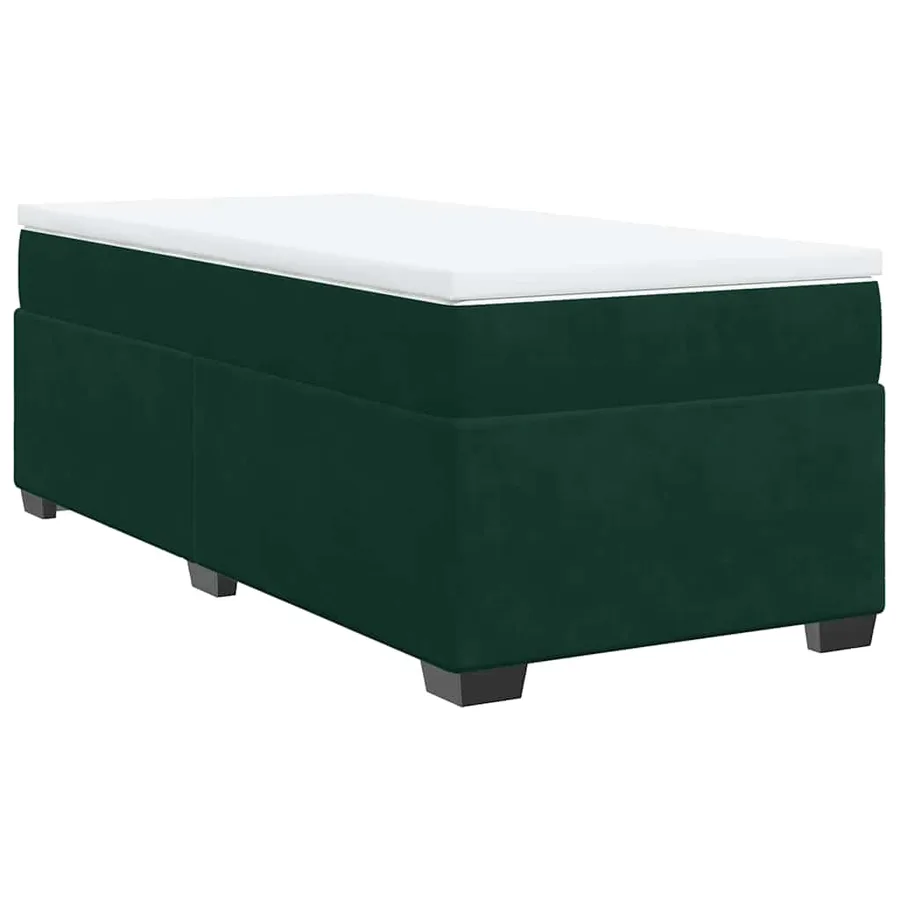 Sommier à lattes de lit avec matelas Vert foncé 90x190 cm - 2