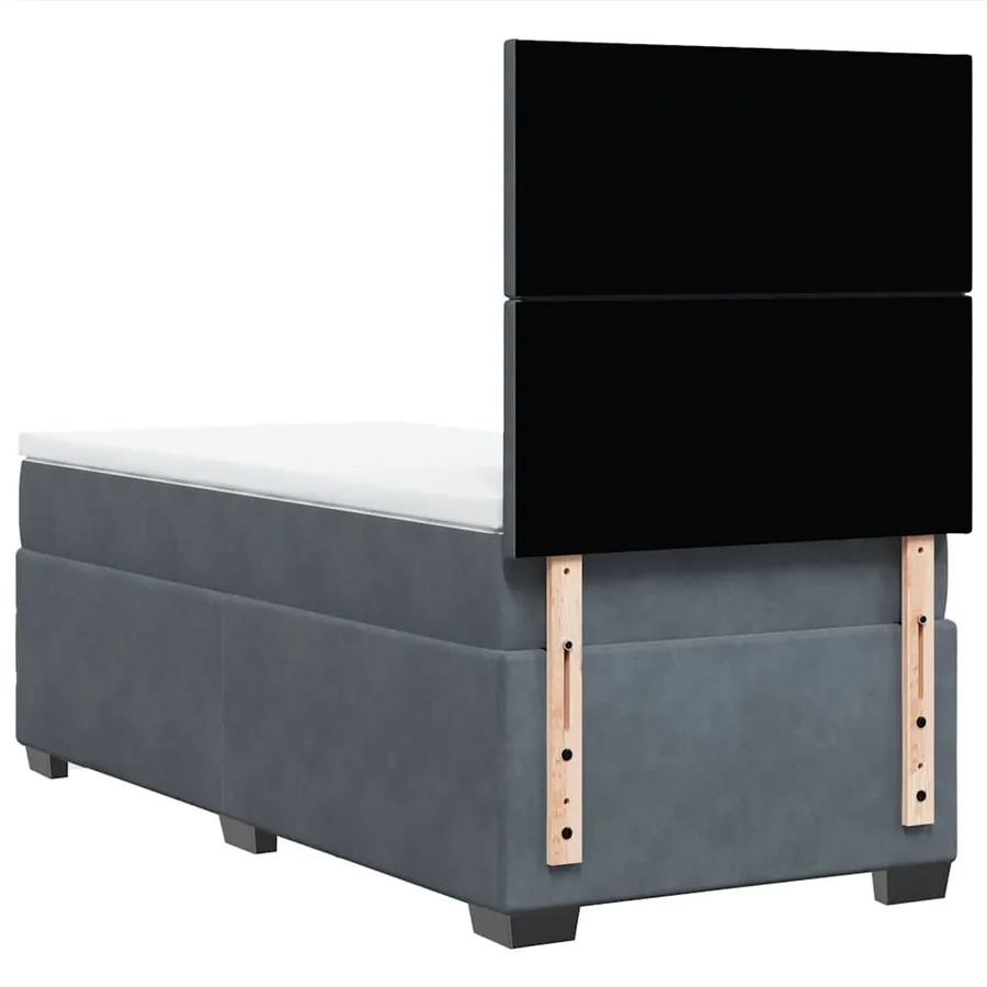 Sommier à lattes de lit et matelas Gris foncé 80x200 cm Velours - 13