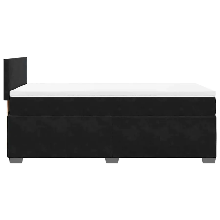 Sommier à lattes de lit avec matelas noir 90x190 cm simple velours - 7